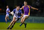 6 November 2021; Harry Donaghy of Ballyboden St Enda's in action against Paul Mannion of Kilmacud Crokes during the Go Ahead Dublin County Senior Club Football Championship Semi-Final match between Kilmacud Crokes and Ballyboden St Enda's at Parnell Park in Dublin. Photo by Sam Barnes/Sportsfile