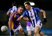 6 November 2021; Ryan Basquel of Ballyboden St Enda's in action against Shane Cunningham of Kilmacud Crokes during the Go Ahead Dublin County Senior Club Football Championship Semi-Final match between Kilmacud Crokes and Ballyboden St Enda's at Parnell Park in Dublin. Photo by Sam Barnes/Sportsfile