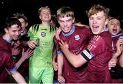 6 November 2021; Galway United players celebrate following their side's victory during the EA SPORTS National League of Ireland U14 League Final match between Shamrock Rovers and Galway United at Athlone Town Stadium in Athlone, Westmeath. Photo by Michael P Ryan/Sportsfile