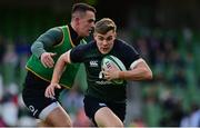 6 November 2021; Garry Ringrose, right and James Hume of Ireland before the Autumn Nations Series match between Ireland and Japan at Aviva Stadium in Dublin. Photo by Brendan Moran/Sportsfile