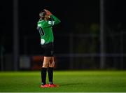 6 November 2021; Stephanie Roche of Peamount United reacts after the SSE Airtricity Women's National League match between Peamount United and DLR Waves at PLR Park in Greenogue, Dublin. Photo by Eóin Noonan/Sportsfile