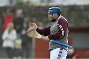 6 November 2021; Clarinbridge goalkeeper Aaron Bindon celebrates during the Galway County Senior Club Hurling Championship semi-final match between Craughwell and Clarinbridge at Kenny Park in Athenry, Galway. Photo by Piaras Ó Mídheach/Sportsfile