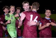 6 November 2021; Galway United players celebrate after the EA SPORTS National League of Ireland U14 League Final match between Shamrock Rovers and Galway United at Athlone Town Stadium in Athlone, Westmeath. Photo by Michael P Ryan/Sportsfile