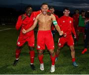 6 November 2021; Shelbourne players celebrate following their side's victory during the EA SPORTS U17 National League of Ireland Shield Final match between Shelbourne and Cobh Ramblers at Athlone Town Stadium in Athlone, Westmeath. Photo by Michael P Ryan/Sportsfile