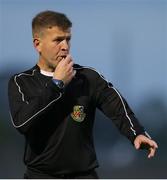6 November 2021; Referee Leslie Buckley during the EA SPORTS U17 National League of Ireland Shield Final match between Shelbourne and Cobh Ramblers at Athlone Town Stadium in Athlone, Westmeath. Photo by Michael P Ryan/Sportsfile