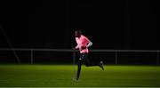 6 November 2021; DLR Waves under-19 coach Mark Rutherford who is completing 5km runs at Womens National League games to raise money for Breast Cancer Awareness in memory of his late wife Melanie before the SSE Airtricity Women's National League match between Peamount United and DLR Waves at PLR Park in Greenogue, Dublin. Photo by Eóin Noonan/Sportsfile