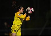 6 November 2021; Eve Badana of DLR Waves during the SSE Airtricity Women's National League match between Peamount United and DLR Waves at PLR Park in Greenogue, Dublin. Photo by Eóin Noonan/Sportsfile