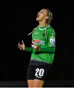 6 November 2021; Stephanie Roche of Peamount United reacts during the SSE Airtricity Women's National League match between Peamount United and DLR Waves at PLR Park in Greenogue, Dublin. Photo by Eóin Noonan/Sportsfile