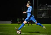 6 November 2021; Jess Gleeson of DLR Waves during the SSE Airtricity Women's National League match between Peamount United and DLR Waves at PLR Park in Greenogue, Dublin. Photo by Eóin Noonan/Sportsfile