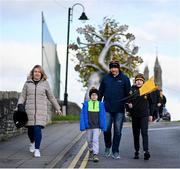 7 November 2021; The Thompson family from Letterkenny and St Eunan's supporters arrive before the Donegal County Senior Club Football Championship Final match between St Eunan's and Naomh Conaill at MacCumhaill Park in Ballybofey, Donegal. Photo by Ramsey Cardy/Sportsfile