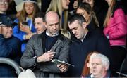 7 November 2021; Kildare selectors Dermot Earley, left, and John Doyle study the match programme before the Kildare County Senior Club Football Championship Final match between Naas and Sarsfields at St Conleth's Park in Newbridge, Kildare. Photo by Daire Brennan/Sportsfile