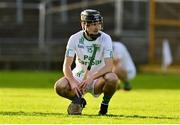 7 November 2021; A dejected Conor Kelly of O'Loughlin Gaels after the Kilkenny County Senior Club Hurling Championship Final match between Ballyhale Shamrocks and O'Loughlin Gaels at UPMC Nowlan Park in Kilkenny. Photo by Brendan Moran/Sportsfile