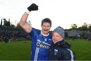 7 November 2021; Darren Hughes of Scotstown and John Morgan celebrate after the Monaghan County Senior Club Football Championship Final match between Scotstown and Truagh at St Tiernachs Park in Clones, Monaghan. Photo by Philip Fitzpatrick/Sportsfile