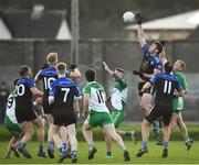 7 November 2021; Eoin Keogh of Blessington wins a high ball during the Wicklow County Senior Club Football Championship Final match between Baltinglass and Blessington at County Grounds in Aughrim, Wicklow. Photo by David Fitzgerald/Sportsfile