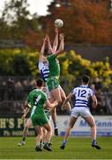 7 November 2021; Tadhg Hoey of Sarsfields in action against James Burke of Naas during the Kildare County Senior Club Football Championship Final match between Naas and Sarsfields at St Conleth's Park in Newbridge, Kildare. Photo by Daire Brennan/Sportsfile