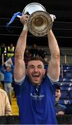 7 November 2021; Naomh Mairtin captain Sam Mulroy lifts the Joe Ward Cup after the Louth County Senior Club Football Championship Final match between Naomh Mairtin and St Mochta’s at Páirc Mhuire in Ardee, Louth. Photo by Ray McManus/Sportsfile