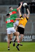 7 November 2021; Killian Maguire of Ramor United in action against Ryan Brady and Ryan Donohoe of Gowna during the Cavan County Senior Club Football Championship Final match between Gowna and Ramor United at Kingspan Breffni in Cavan. Photo by Oliver McVeigh/Sportsfile