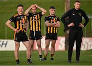 7 November 2021; Jack Scannell of St Peter's Dunboyne, second from left, after his side's defeat in the Meath County Senior Club Football Championship Final match between St Peter's Dunboyne and Wolfe Tones at Páirc Tailteann in Navan, Meath. Photo by Seb Daly/Sportsfile