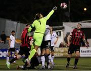 7 November 2021; Longford Town goalkeeper Lee Stacey makes a save during the SSE Airtricity League Premier Division match between Dundalk and Longford Town at Oriel Park in Dundalk, Louth. Photo by Michael P Ryan/Sportsfile