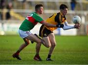 7 November 2021; Ben Smith of Ramor United reacts after being taken down by Cormac Brady of Gowna during the Cavan County Senior Club Football Championship Final match between Gowna and Ramor United at Kingspan Breffni in Cavan. Photo by Oliver McVeigh/Sportsfile