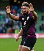 6 November 2021; Bundee Aki of Ireland after the Autumn Nations Series match between Ireland and Japan at Aviva Stadium in Dublin. Photo by Ramsey Cardy/Sportsfile