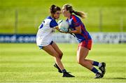 7 November 2021; Julie Kavanagh of St Peter's Dunboyne in action against Roisin Commons of Seneschalstown during the Meath County Ladies Football Senior Club Championship Final match between St Peter's Dunboyne and Seneschalstown at Páirc Tailteann in Navan, Meath. Photo by Seb Daly/Sportsfile