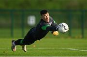 8 November 2021; Goalkeeper Luke McNicholas during a Republic of Ireland U21's training session at the FAI National Training Centre in Abbotstown in Dublin. Photo by Harry Murphy/Sportsfile