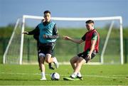 8 November 2021; Conor Coventry, right, and Conor Noss during a Republic of Ireland U21's training session at the FAI National Training Centre in Abbotstown in Dublin. Photo by Harry Murphy/Sportsfile