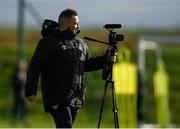 8 November 2021; Media officer Adam Thompson during a Republic of Ireland U21's training session at the FAI National Training Centre in Abbotstown in Dublin. Photo by Harry Murphy/Sportsfile
