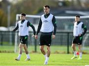 8 November 2021; Oisin McEntee, centre, during a Republic of Ireland U21's training session at the FAI National Training Centre in Abbotstown in Dublin. Photo by Harry Murphy/Sportsfile