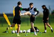 8 November 2021; Dawson Devoy, right, and Ollie O’Neill during a Republic of Ireland U21's training session at the FAI National Training Centre in Abbotstown in Dublin. Photo by Harry Murphy/Sportsfile