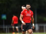 9 November 2021; Richie Mo'unga during New Zealand All Blacks rugby squad training at UCD Bowl in Dublin. Photo by David Fitzgerald/Sportsfile