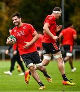 9 November 2021; Luke Jacobson, left, and Brodie Retallick during New Zealand All Blacks rugby squad training at UCD Bowl in Dublin. Photo by David Fitzgerald/Sportsfile