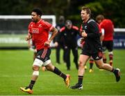 9 November 2021; Ardie Savea, left, and Sam Cane during New Zealand All Blacks rugby squad training at UCD Bowl in Dublin. Photo by David Fitzgerald/Sportsfile