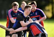 9 November 2021; Participants during the Leinster Rugby Division 3 Blitz match between Ballymakenny College, Drogheda, Louth, and St. Mary's College, Dundalk, Louth, at Dundalk RFC in Dundalk, Louth. Photo by Ben McShane/Sportsfile
