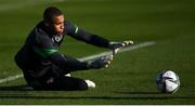 9 November 2021; Goalkeeper Gavin Bazunu during a Republic of Ireland training session at the FAI National Training Centre in Abbotstown, Dublin. Photo by Stephen McCarthy/Sportsfile