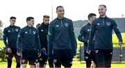 9 November 2021; Adam Idah and Will Keane, right, during a Republic of Ireland training session at the FAI National Training Centre in Abbotstown, Dublin. Photo by Stephen McCarthy/Sportsfile