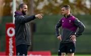10 November 2021; Head coach Andy Farrell, left, and Jonathan Sexton during Ireland rugby squad training at Carton House in Maynooth, Kildare. Photo by Brendan Moran/Sportsfile
