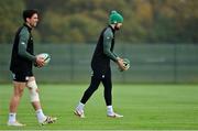 10 November 2021; Harry Byrne, right, and Joey Carbery during Ireland rugby squad training at Carton House in Maynooth, Kildare. Photo by Brendan Moran/Sportsfile
