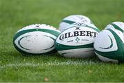 10 November 2021; A general view of rugby balls at Ireland rugby squad training at Carton House in Maynooth, Kildare. Photo by Piaras Ó Mídheach/Sportsfile