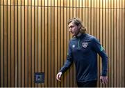 10 November 2021; Jeff Hendrick leaves after a Republic of Ireland press conference at the Aviva Stadium in Dublin. Photo by Stephen McCarthy/Sportsfile