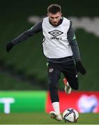 10 November 2021; Ryan Manning during a Republic of Ireland training session at the Aviva Stadium in Dublin. Photo by Stephen McCarthy/Sportsfile