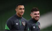 10 November 2021; Adam Idah, left, and Ryan Manning during a Republic of Ireland training session at the Aviva Stadium in Dublin. Photo by Stephen McCarthy/Sportsfile