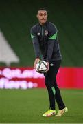 10 November 2021; Adam Idah during a Republic of Ireland training session at the Aviva Stadium in Dublin. Photo by Stephen McCarthy/Sportsfile