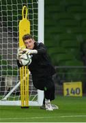 10 November 2021; Goalkeeper Mark Travers during a Republic of Ireland training session at the Aviva Stadium in Dublin. Photo by Stephen McCarthy/Sportsfile