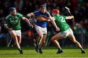 24 October 2021; Kevin O'Brien of Patrickswell in action against Dan Joy, left, and Liam English of Kilmallock during the Limerick County Senior Club Hurling Championship Final match between Kilmallock and Patrickswell at TUS Gaelic Grounds in Limerick. Photo by Piaras Ó Mídheach/Sportsfile