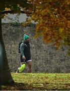 10 November 2021; Bundee Aki arrives for Ireland rugby squad training at Carton House in Maynooth, Kildare. Photo by Brendan Moran/Sportsfile
