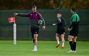 10 November 2021; Jonathan Sexton and Cian Healy during Ireland rugby squad training at Carton House in Maynooth, Kildare. Photo by Brendan Moran/Sportsfile