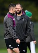 10 November 2021; Head coach Andy Farrell with Jonathan Sexton during Ireland rugby squad training at Carton House in Maynooth, Kildare. Photo by Piaras Ó Mídheach/Sportsfile