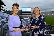 11 November 2021; All-Star Gazing, a book which marks the 50th anniversary of the All-Stars in 2021, has been launched on Croke Park by Michael Lyster with Uachtarán Chumann Lúthchleas Gael Larry McCarthy in attendance. The book, which has been written by the daughters of one of the scheme’s founding journalists Mick Dunne, Moira and Eileen Dunne, features among the following; The history of Irelands’ longest running sports awards scheme, contributions from over 100 leading hurlers and footballers, a full listing of every All-Star team since 1971 and for the first time ever, a record of every player nominated over 50 years. Pictured at the launch are, from left, Moira and Eileen Dunne. Photo by Brendan Moran/Sportsfile